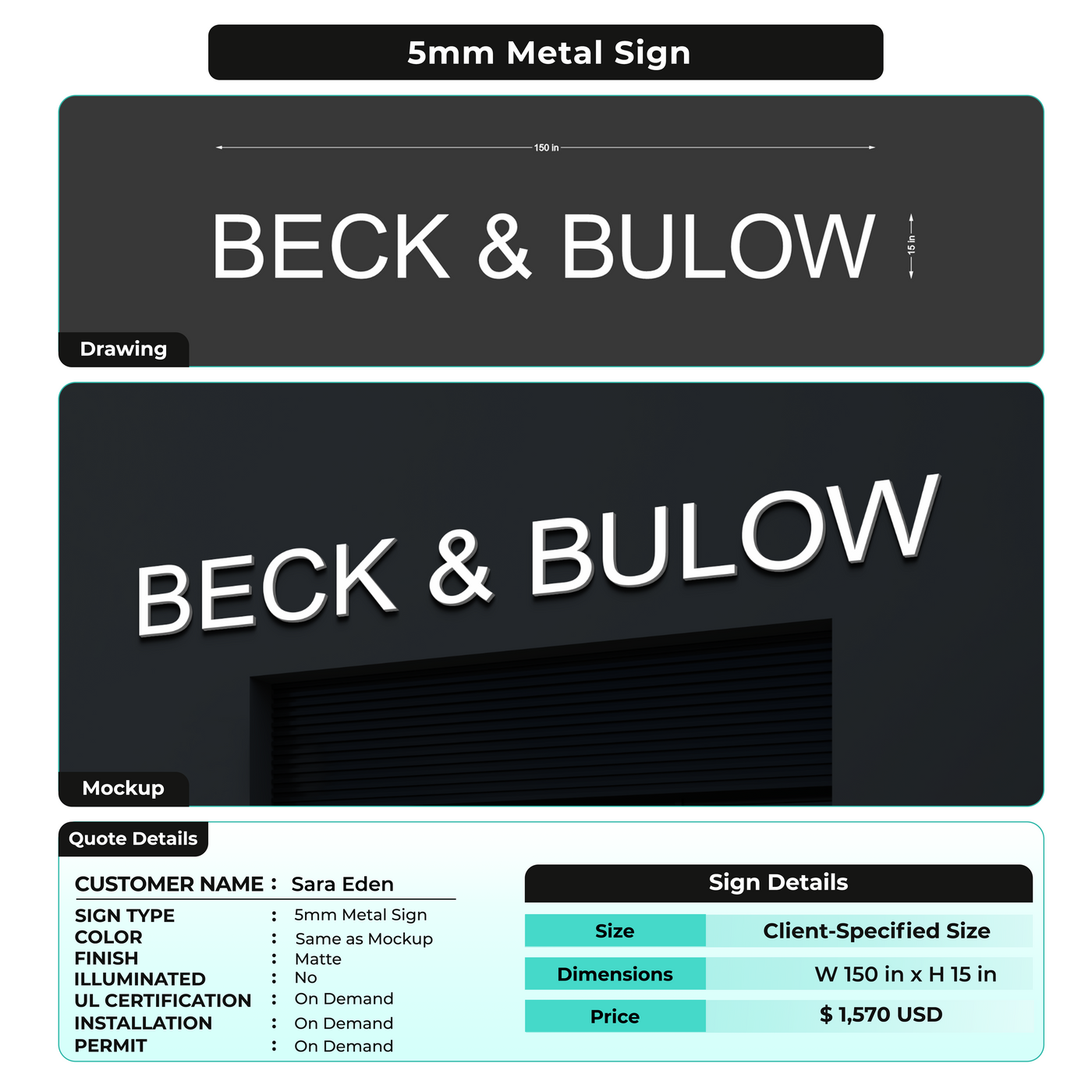 Custom Signs For  Sara Eden