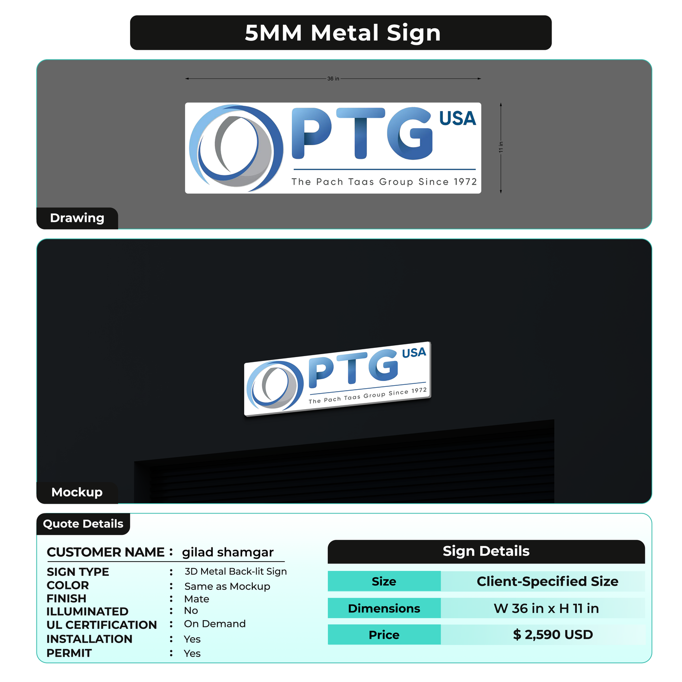 Custom Signs for gilad shamgar