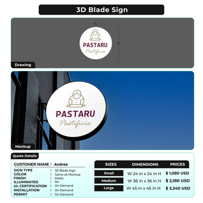 3D Blade Sign For Andrea
