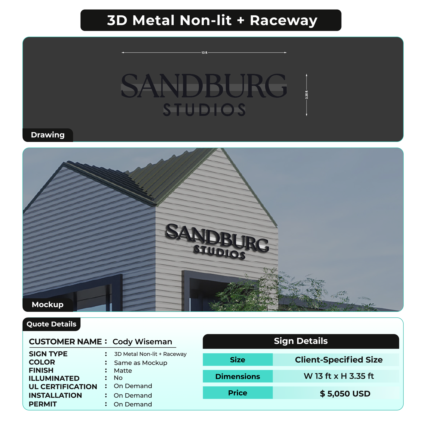 3D Metal Non-lit + Raceway FOR Cody Wiseman