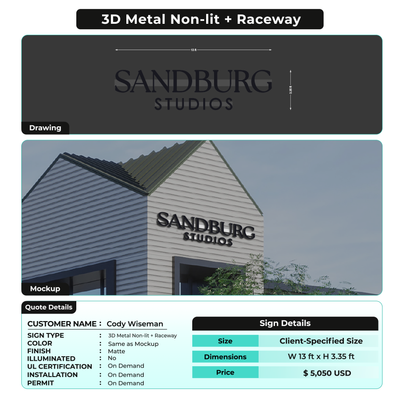 3D Metal Non-lit + Raceway FOR Cody Wiseman