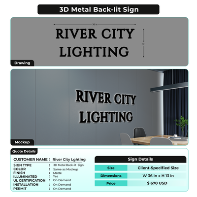 Custom Signs For River City Lghting
