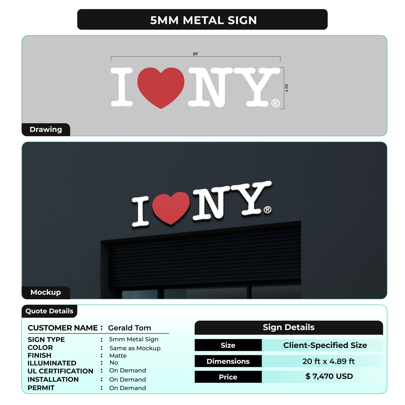 custom signs for Gerald Tom