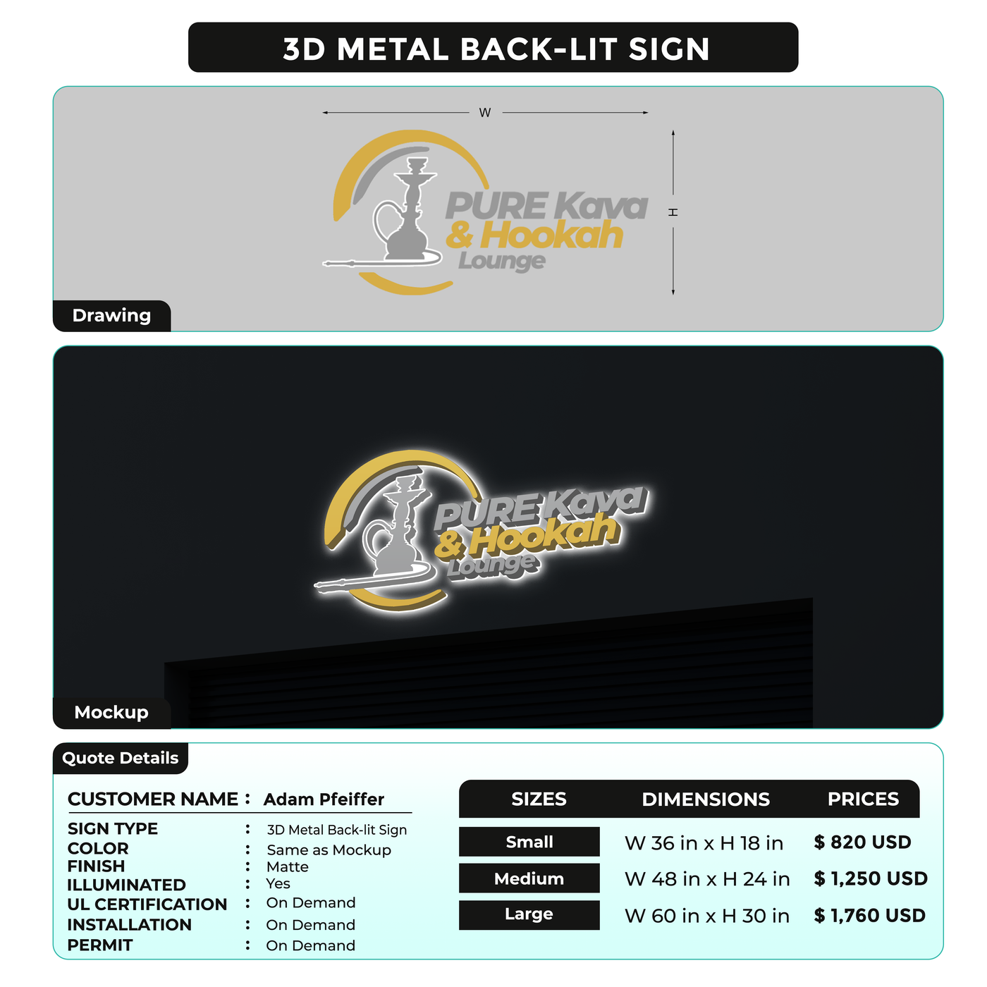 Custom Signs For Adam Pfeiffer
