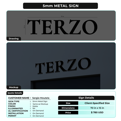 Business signage for Sergio Moutela