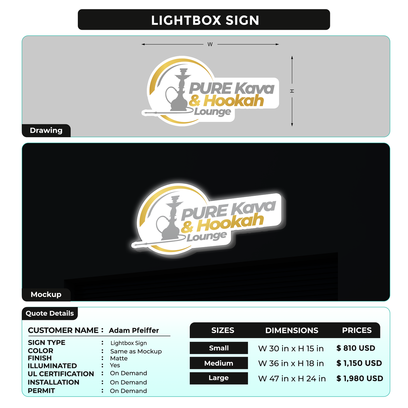 Custom Signs For Adam Pfeiffer