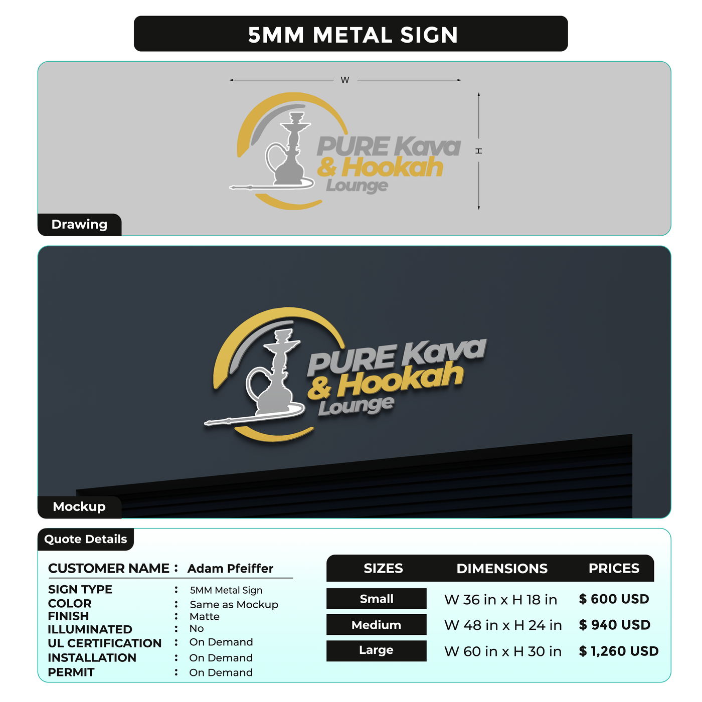 Custom Signs For Adam Pfeiffer