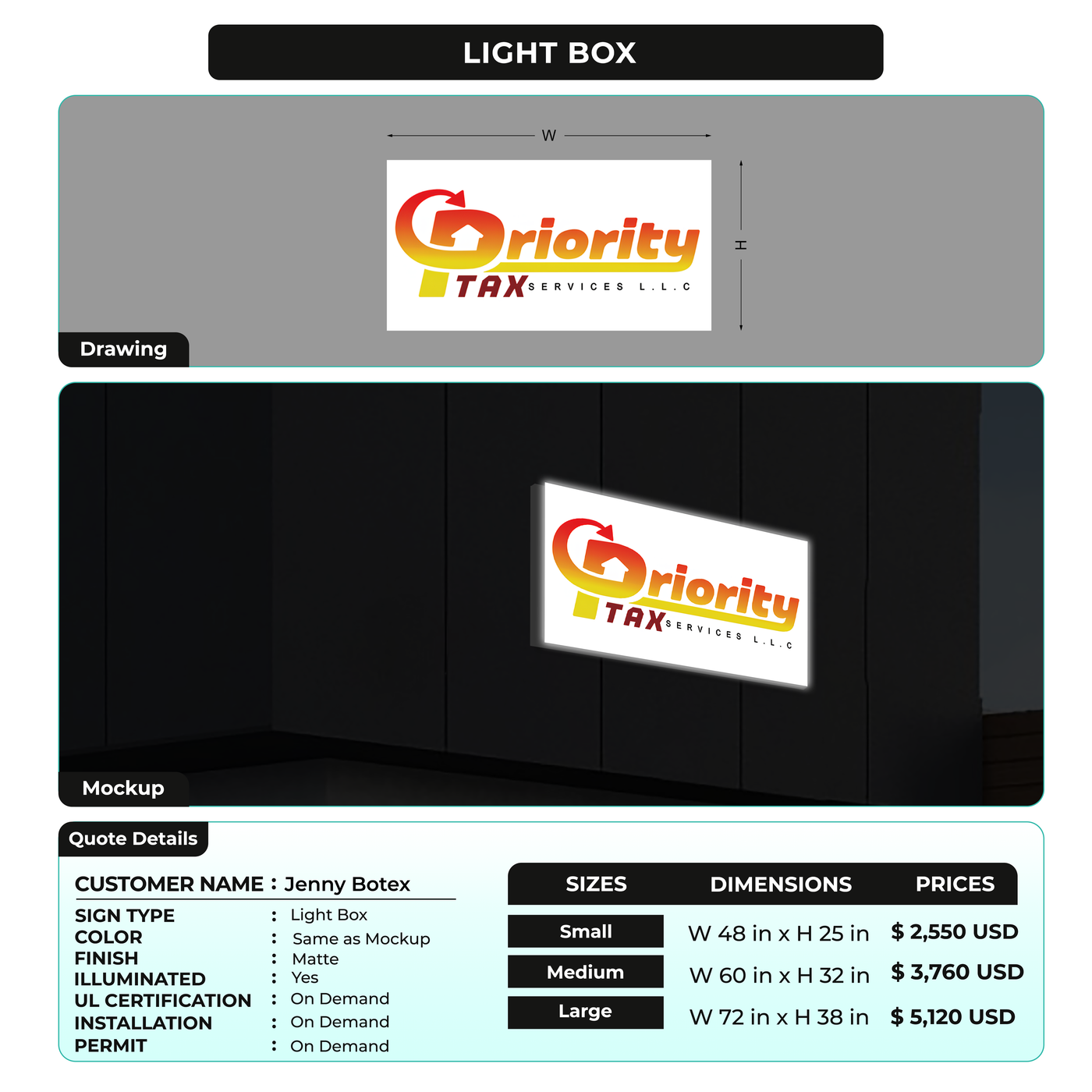 Business signage for Jenny Botex