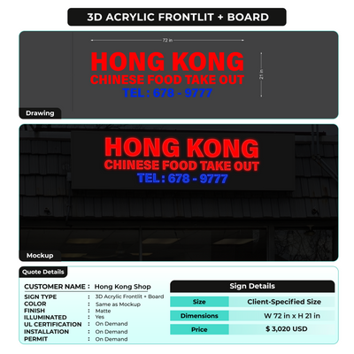 Custom Signs for Hong Kong shop