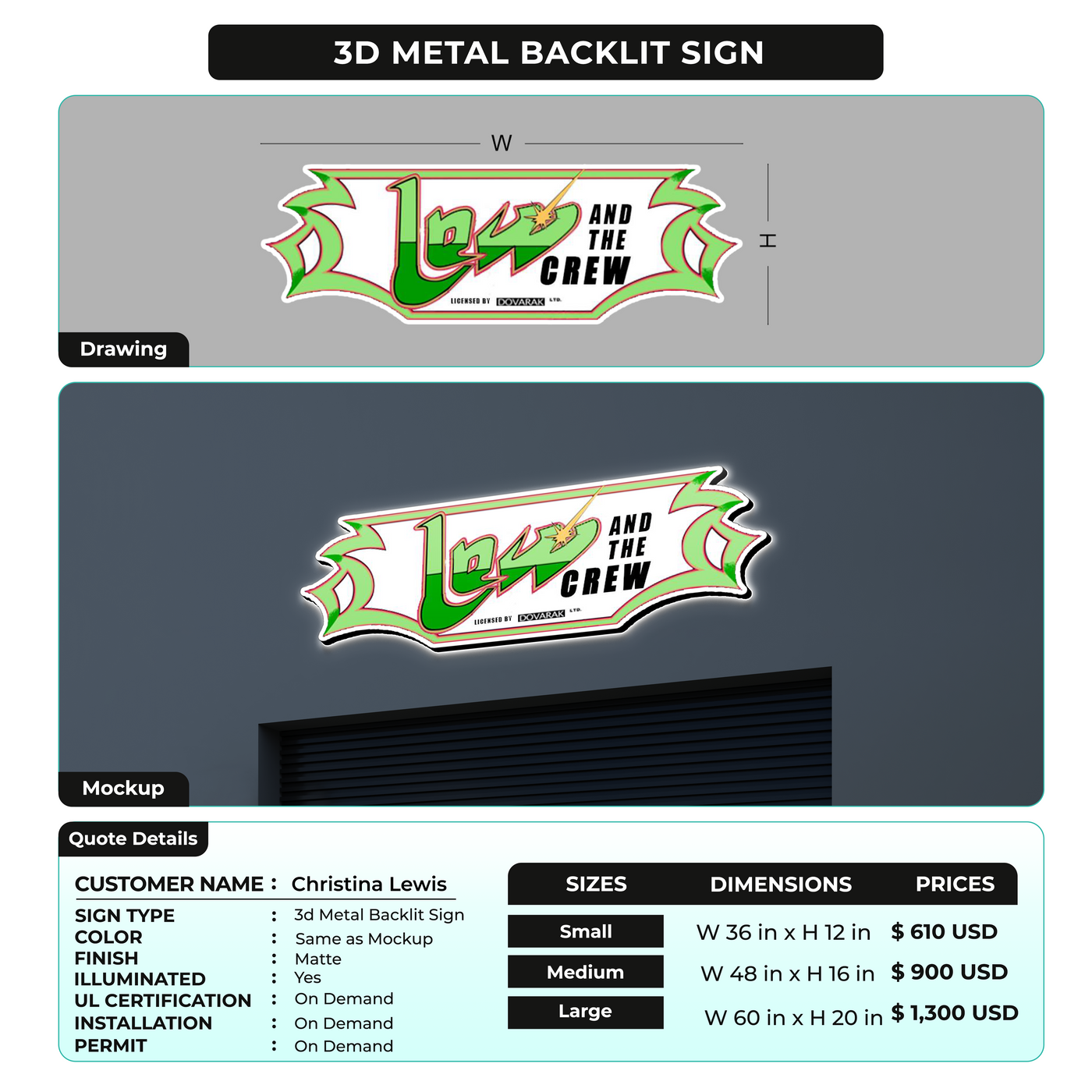 Custom Signs for Christina Lewis