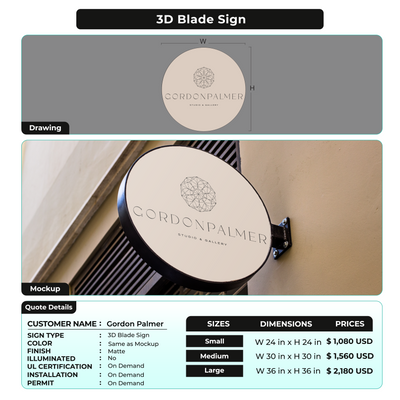Custom Signs for Gordon Palmer