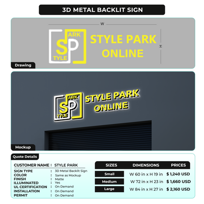 Custom Sign for STYLE PARK