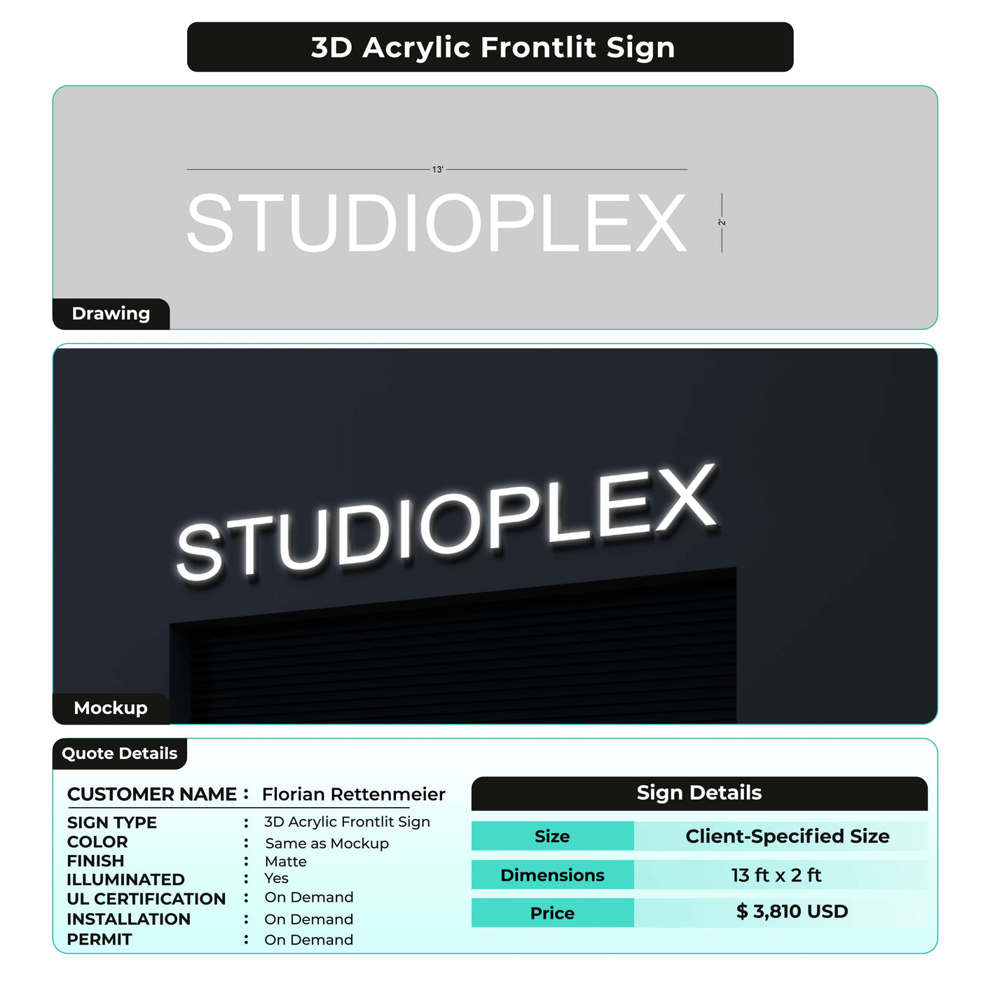 custom sign for Florian Rettenmeier