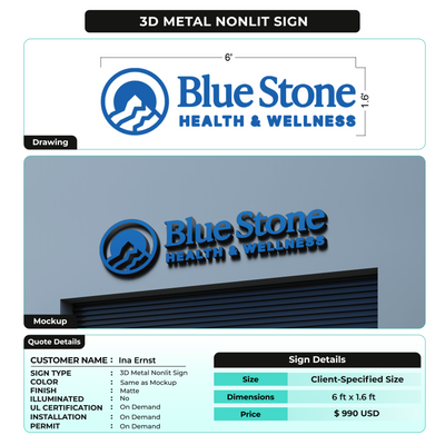 Custom Signs for Ina Ernst