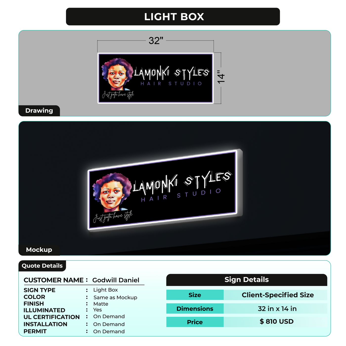 Light Box FOR Godwill Daniel