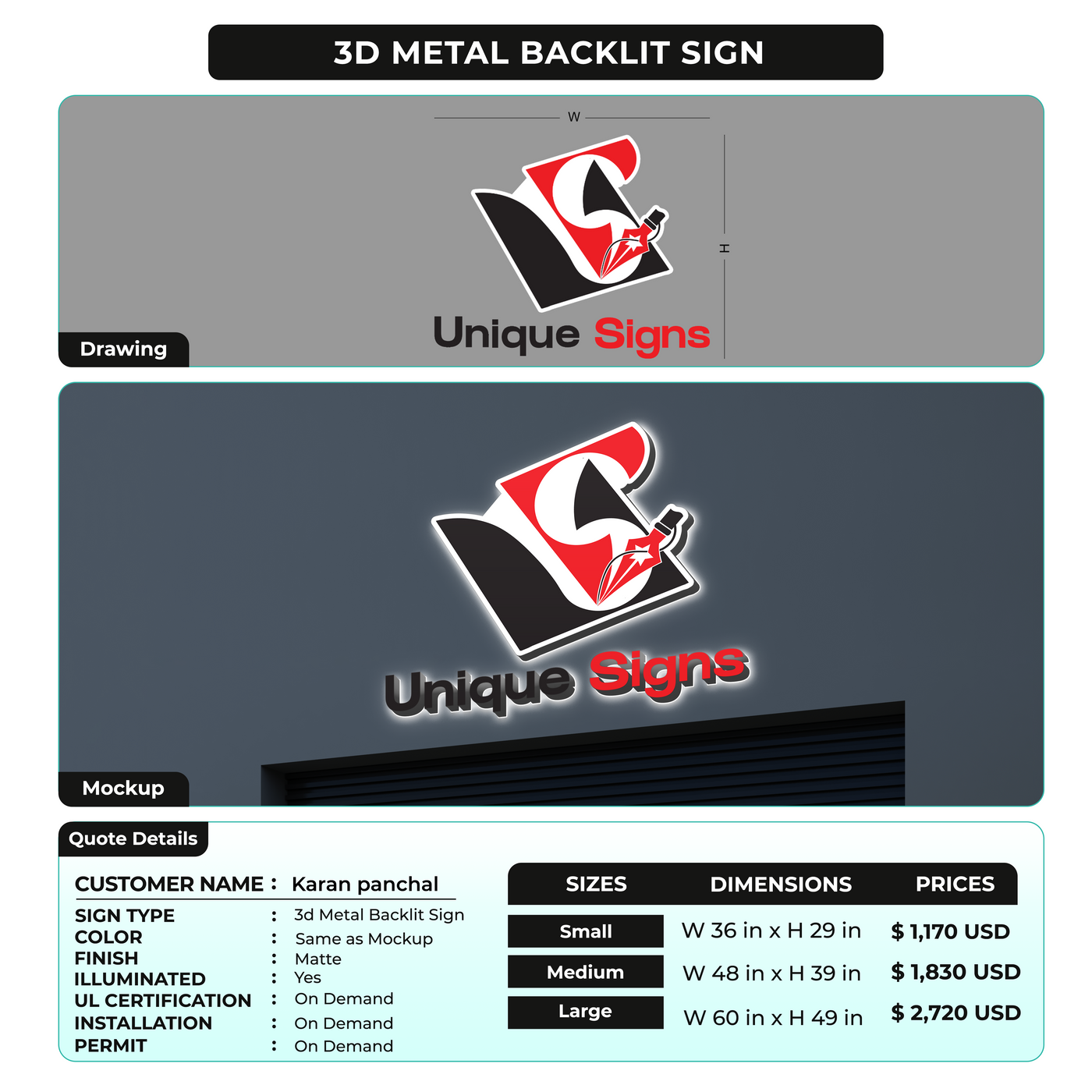 Custom Signs for Karan panchal