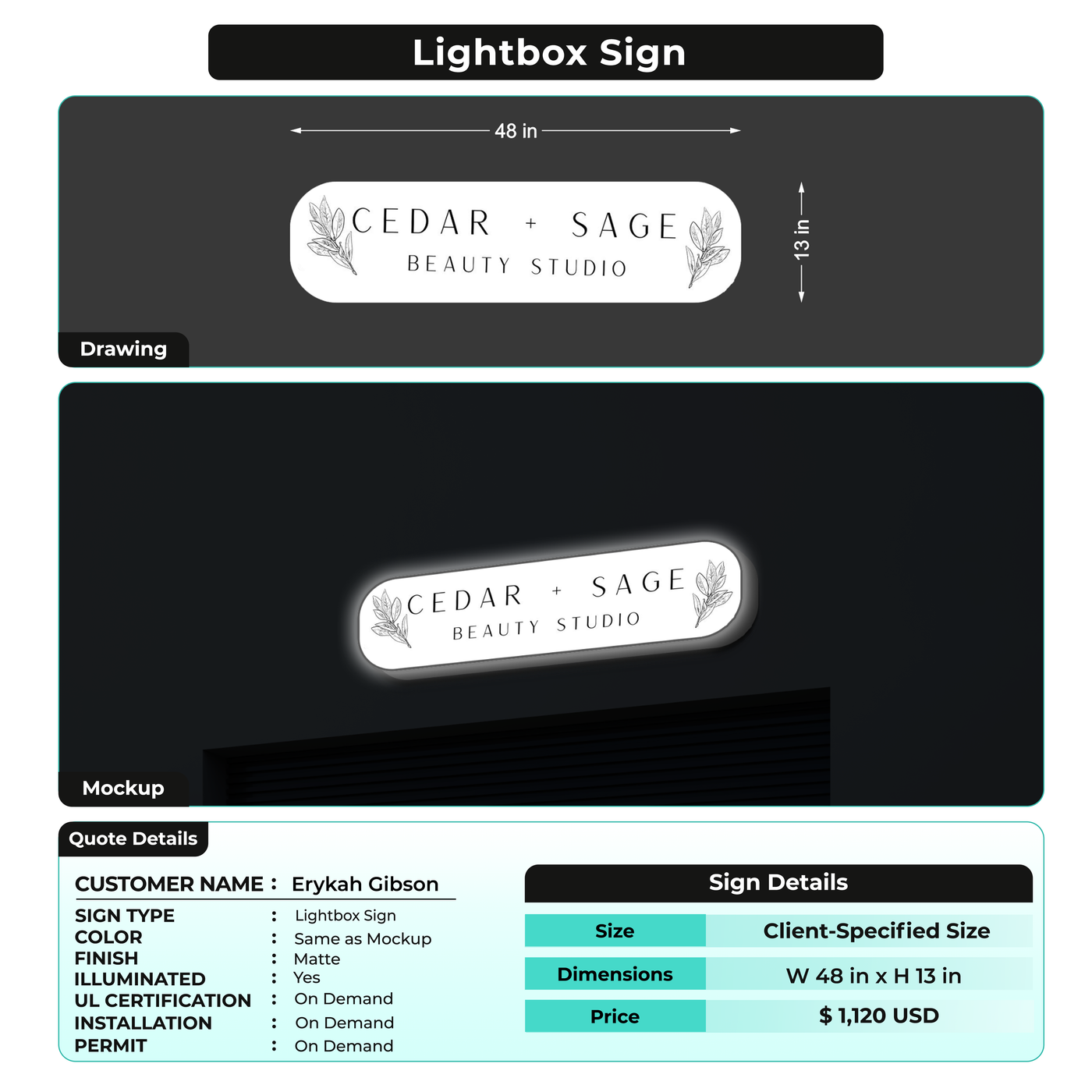 Custom Signs For Erykah Gibson