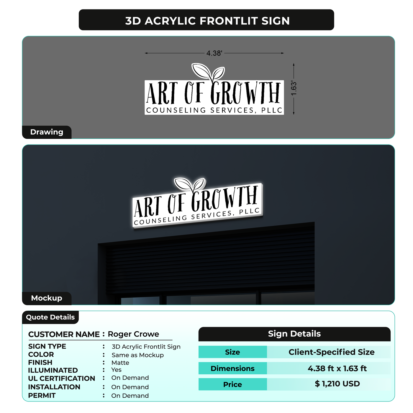 Custom Signs for Roger Crowe