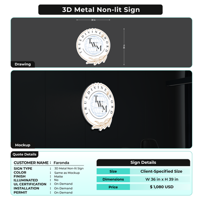 Custom Signs For Faronda