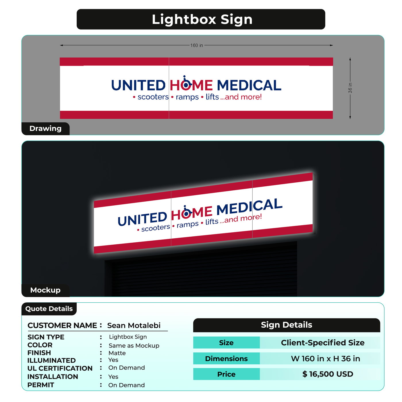 Light Box for Sean Motalebi