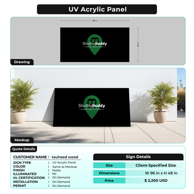 UV Acrylic panel for tauheed wood