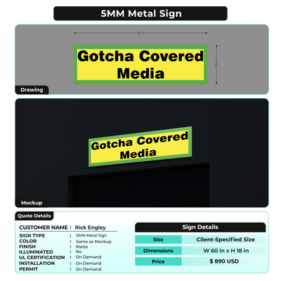 5MM Metal Sign For Rick Engley