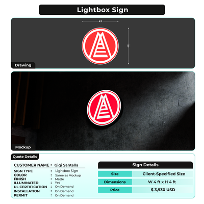 Lightbox Sign For Gigi Santella