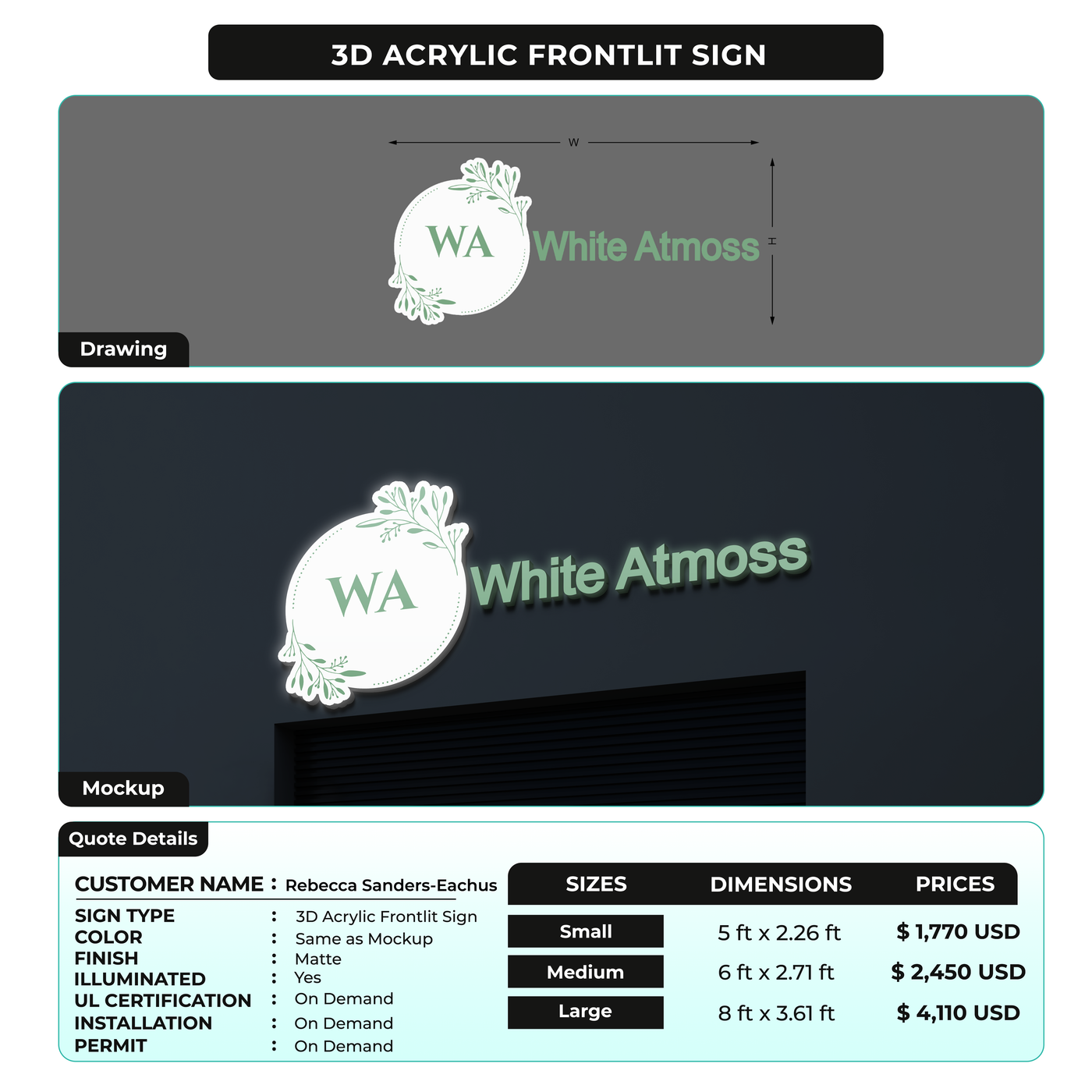 Custom Signs for Rebecca Sanders-Eachus