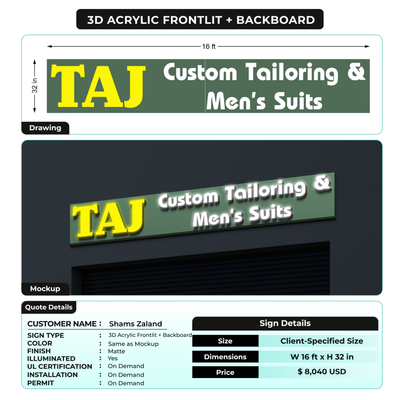 Custom Signs for Shams Zaland
