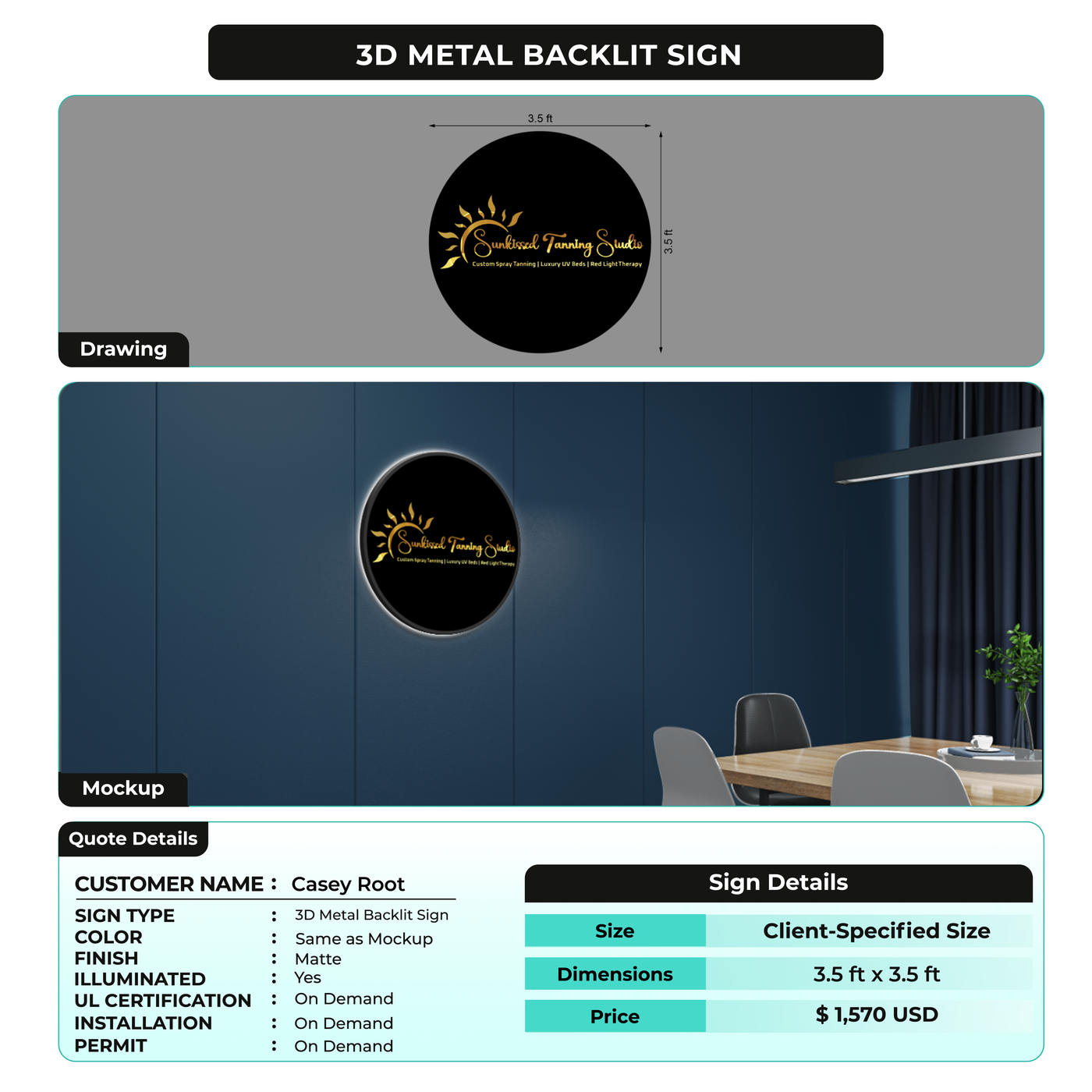 Business Signage for Casey Root