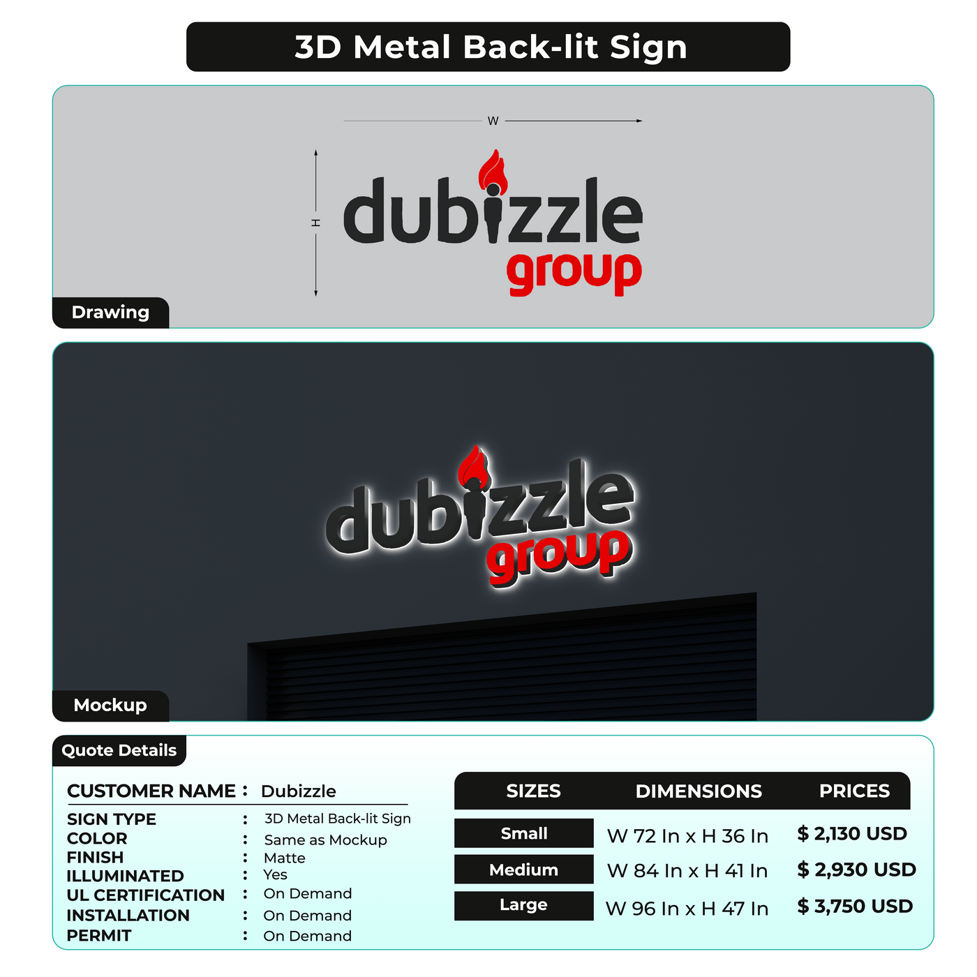 Custom Signs for Dubizzle