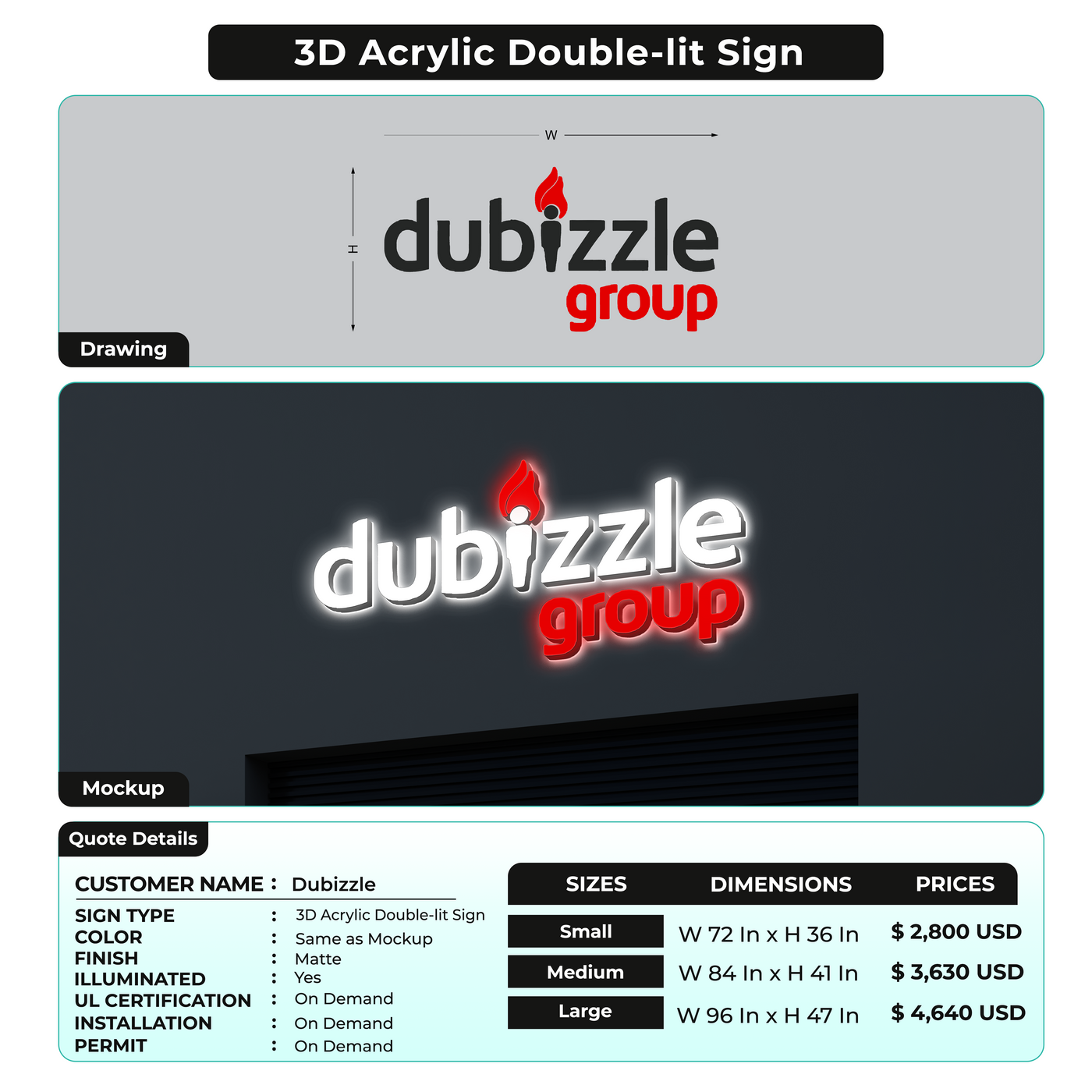 Custom Signs for Dubizzle