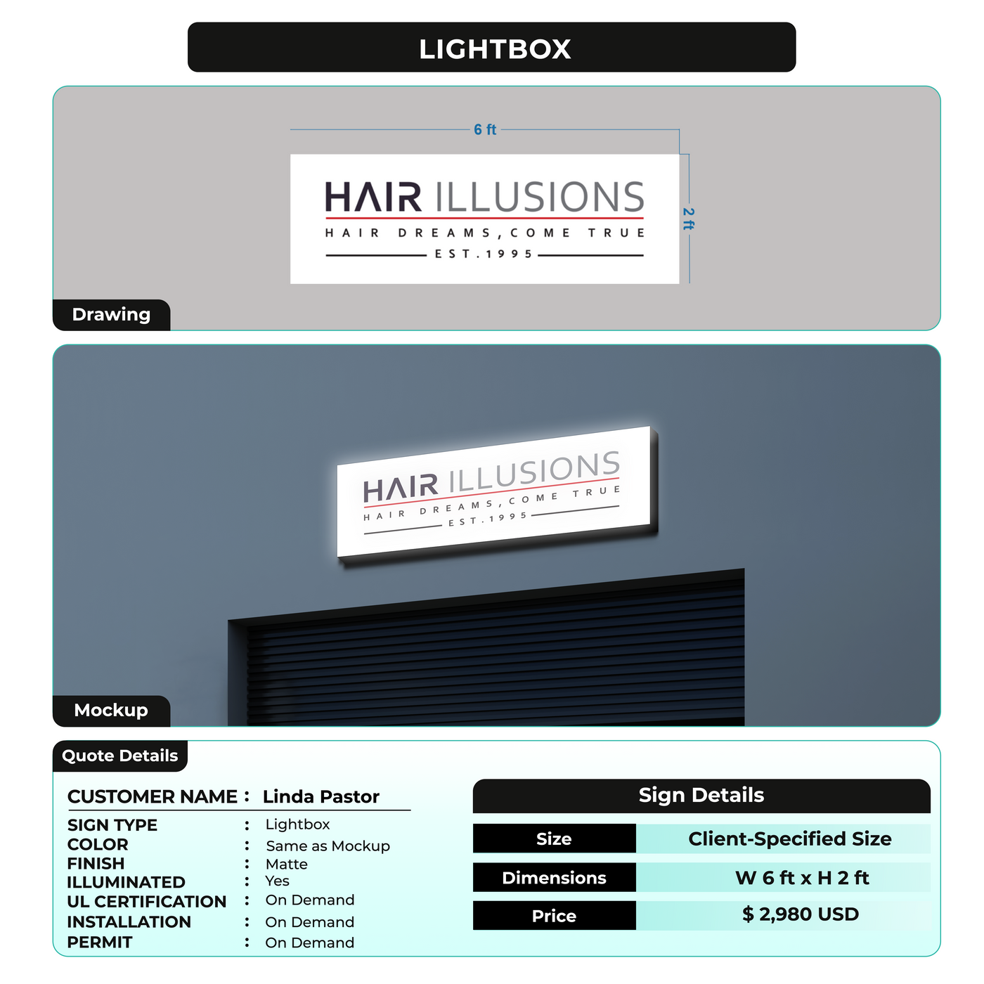 Lightbox Signs for Linda Pastor