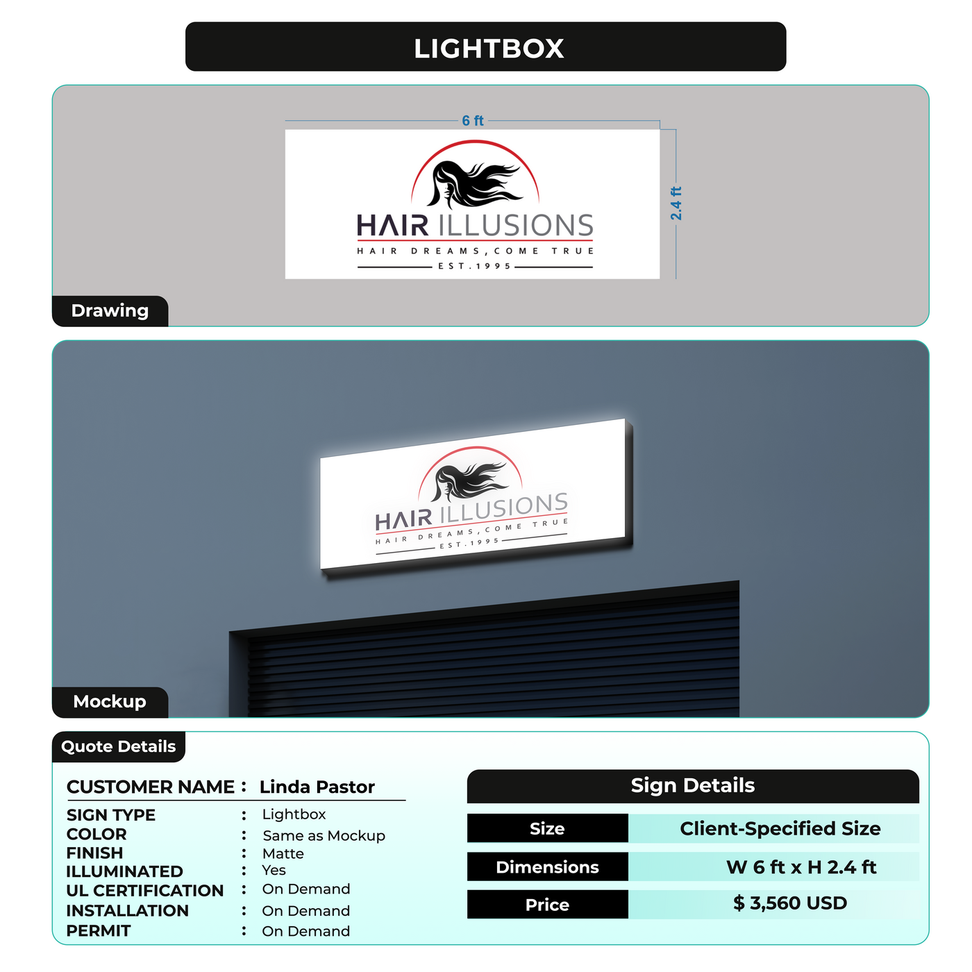 Lightbox Signs for Linda Pastor