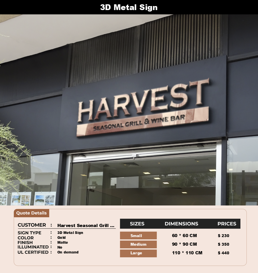 Signage Mockups for Harvest Seasonal Grill - Moorestown