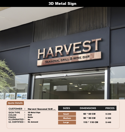 Signage Mockups for Harvest Seasonal Grill - Moorestown