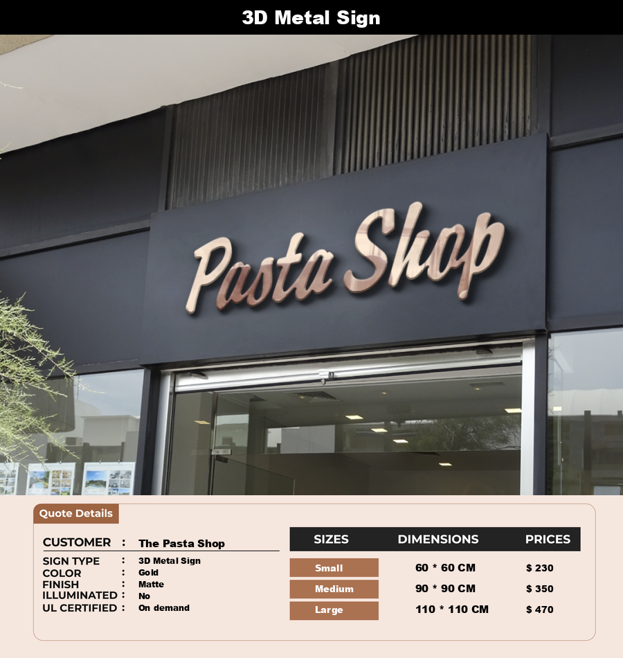 Signage Mockups for The Pasta Shop