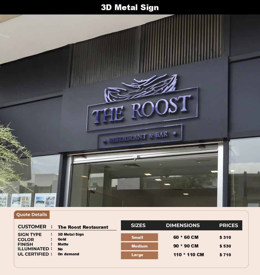 Signage Mockups for The Roost Restaurant