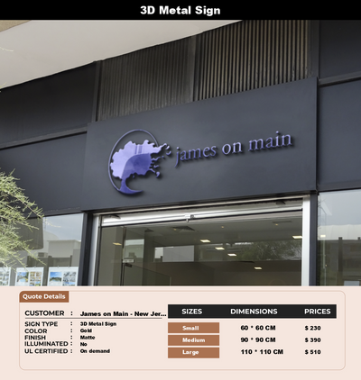 Signage Mockups for James on Main - New Jersey