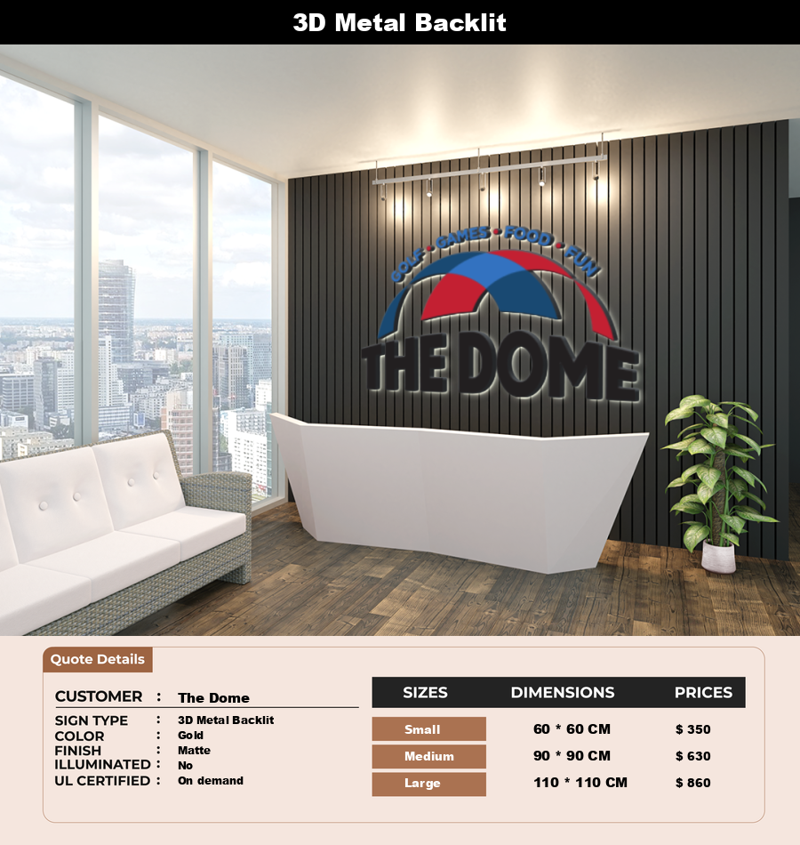 Signage Mockups for The Dome