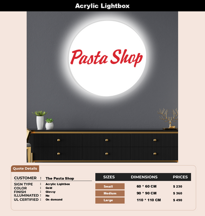 Signage Mockups for The Pasta Shop