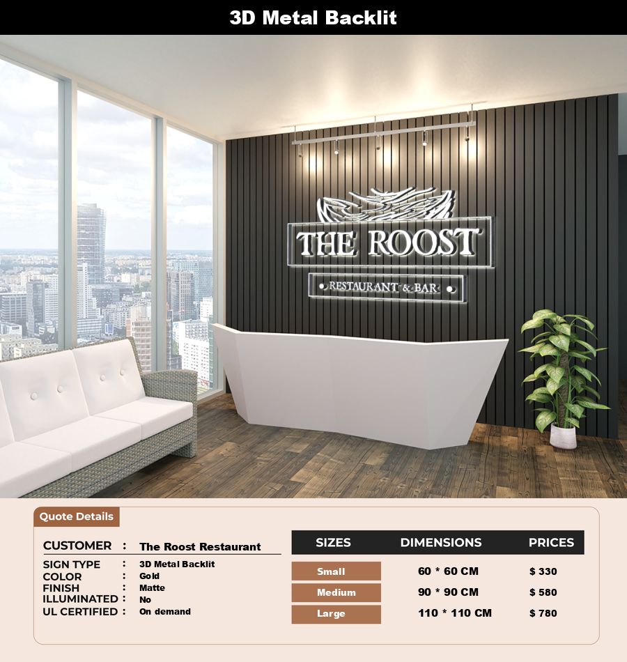 Signage Mockups for The Roost Restaurant