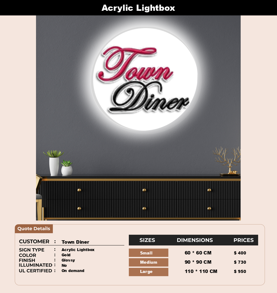 Signage Mockups for Town Diner