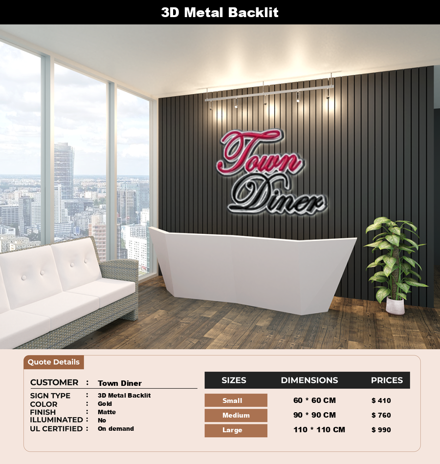 Signage Mockups for Town Diner