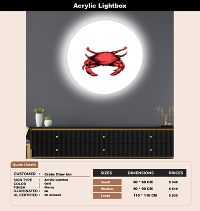Signage Mockups for Crabs Claw Inn