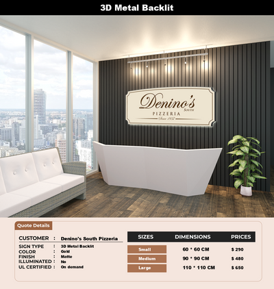 Signage Mockups for Denino's South Pizzeria