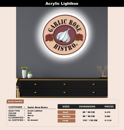 Signage Mockups for Garlic Rose Bistro