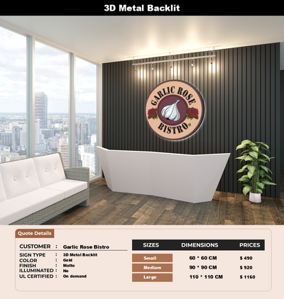 Signage Mockups for Garlic Rose Bistro