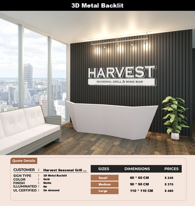 Signage Mockups for Harvest Seasonal Grill - Moorestown