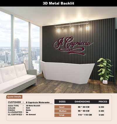 Signage Mockups for Il Capriccio Ristorante